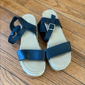 Soda Black Espadrille Sandals